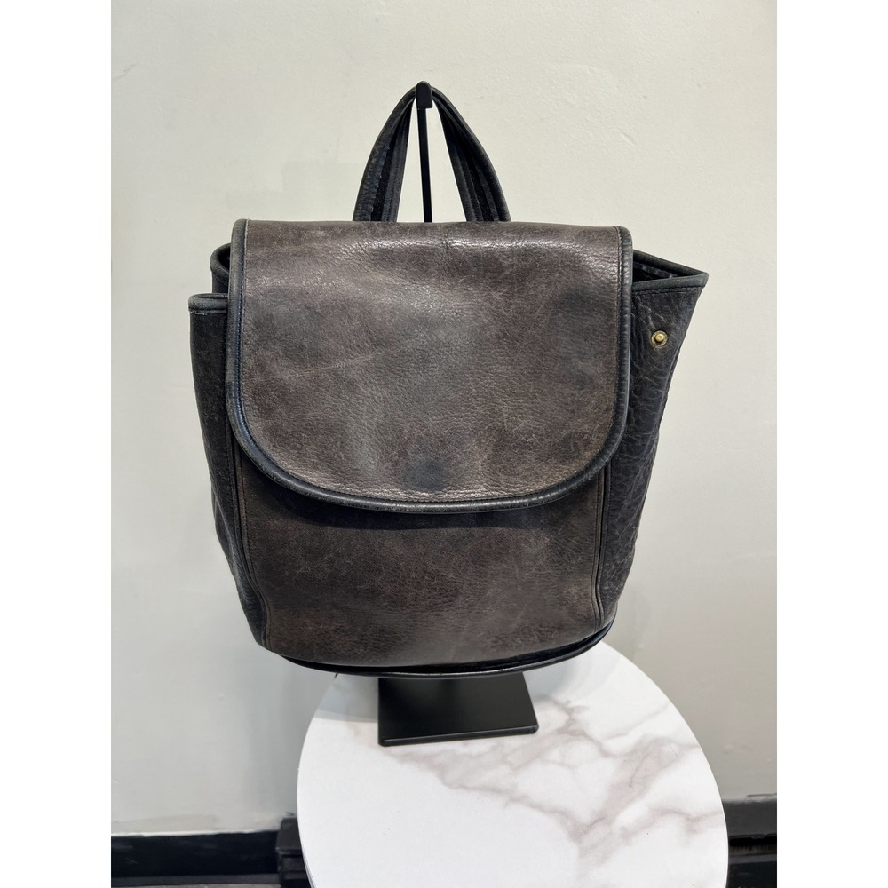 Vintage Coach Black Genuine Leather Convertible Backpack Shoulder Bag Purse